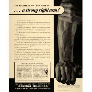 1941 Ad General Mills Research Vitamin A D Right Arm   Original Print 