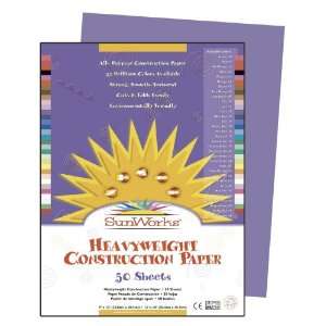  SunWorks Construction Paper, 9 x 12 Inches, Violet, 50 Sheet 
