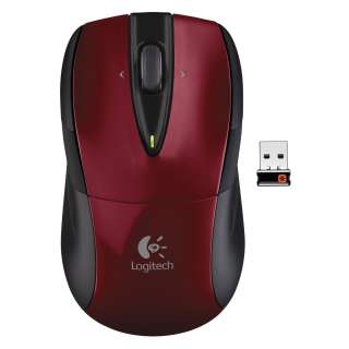 New Logitech M525 Wireless Mouse Nano Receiver Red / Black 910 002700 