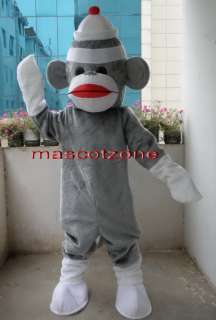 Professional Sock Monkey Mascot Costume Adult Size New  