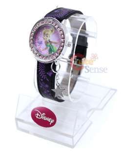 Disney TinkerBell Wrist Watch Rhinestone Bezel Violet  
