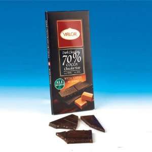 VALOR 70% Dark Chocolate Bar with Toffee, 3.5oz 17 Count