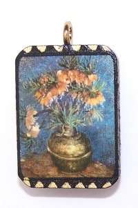 Van Gogh Imperial Crown Fritillaria Copper Vase Pendant  