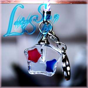 Personalized Name on Rice Glass Crystal Star Pendant Charm Phone Strap 