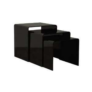    Modern Nest Acrylic Black 3 Pc Nesting Table Set: Home & Kitchen