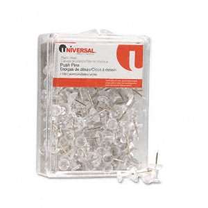   Head Push Pins, Steel 3/8 Point, Clear, 100 per Pack: Office Products