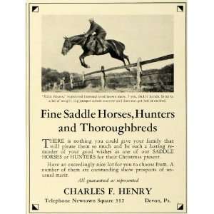  1931 Ad Charles F. Henry Thoroughbred Horse Breeder 