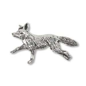  Running Fox Pewter Lapel Pin Jewelry