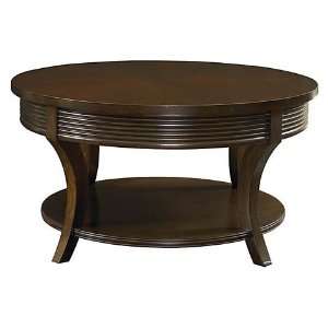    Espresso Wood Contemporary Round Coffee Table: Furniture & Decor