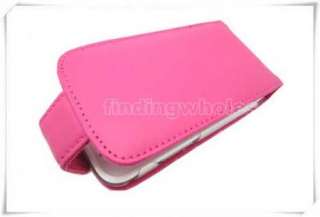 HOT PINK LEATHER CASE COVER SKIN POUCH + PROTECTOR FOR SAMSUNG GALAXY 