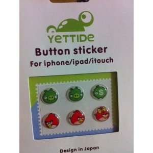   Home Button Sticker (red bird & Pig King) Cell Phones & Accessories