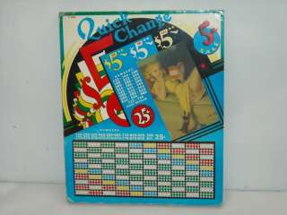 Unpunched Vintage 1930s Quick Change Cash Game Punchboard w/Pinup Girl 