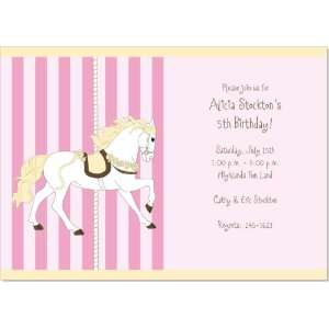  Carousel Horseyellow And Pink Birthday Invitations: Home 