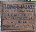 Rowes Pond Moosehead Lake Maine primitive wood wooden sign camp or 