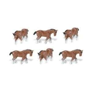    Ho Scale Draft Horse Farm Animal Figures 6 Pc: Toys & Games