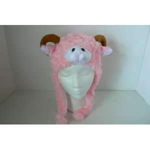  Pink Lamb Fuzzy Animal Head Beanie Hat: Everything Else
