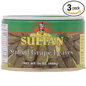 Sultan Wild Garden Stuffed Grape Leaves, 14 Ounce (Pack of 3)  
