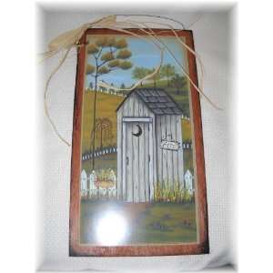   Outhouses Wooden Bathroom Sign Set Country Bath Decor: Home & Kitchen