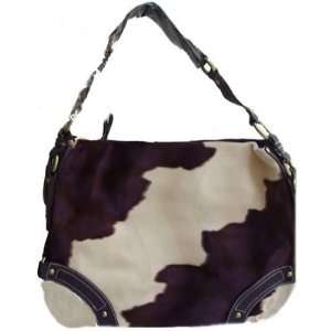  Cow Print Soft Faux Fur Hobo Western Shoulder Handbag in 
