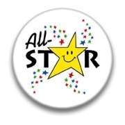 ALL STAR Button pin badge pinback NEW 2 1/4 Large  