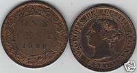 1898 Canada Large Cent (Victorian Coin) Rare Date  
