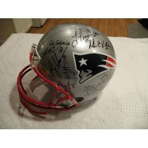    full size autographed patriots team helmet