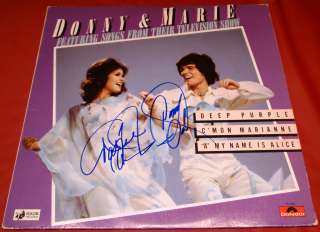 DONNY & MARIE OSMOND TELEVISION SHOW SIGNED LP COVER GAI  