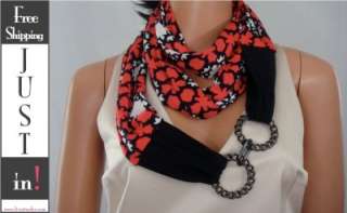 Jersey Marrakesh Print Necklace Scarf with Chain Lilian  