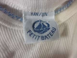 are bidding on a LOT 2 PETIT BATEAU Infants White Onesies in a size 1 