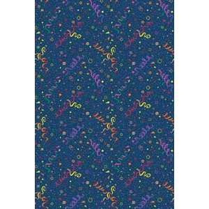  Joy Carpets Whimsy Party Time 32 Blue Kids Room 6 x 6 