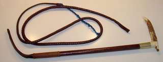 SWAINE Horn Handle Hunting Riding Crop & Whip English Fine Woven 