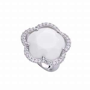  Di Donna Sterling Silver White Agate Ring Beauty