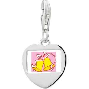 Pugster 925 Sterling Silver Wedding Bells Yellow Photo Heart Frame 
