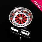 gambling russian roulette wheel ball moves silver red enamel round