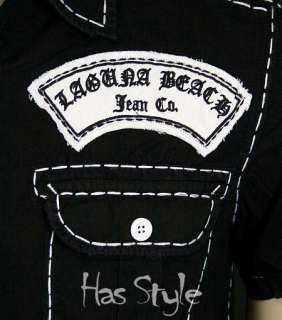 Laguna Beach Jean Black Sugar Skull Button Down shirt  