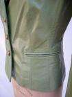   Genuine Leather Fitted Novelty Fashion Jacket Olive Green Sz4  