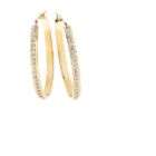   Fascination Diamond Accent 14K Yellow Gold Bold Oval Hoop Earrings