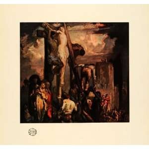  1921 Print Crucifixion Oil Painting Jesus Death Cross 