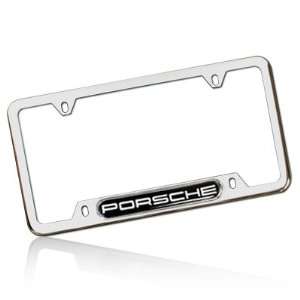  Porsche Polished Stainless Steel License Plate Frame, Genuine Parts 