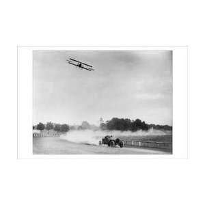  The Airplane races the Automobile 20x30 poster