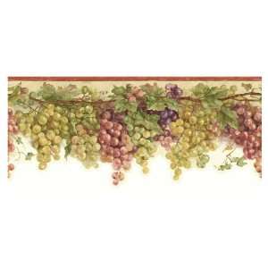 Sunworthy Grape Watercolor Wallpaper Border EB064101D:  