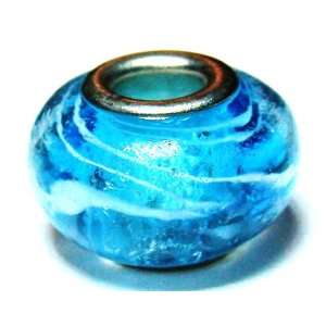  Sterling Silver and Murano Lampwork Enamel Crystal Glass 