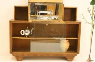 Stunning Art Deco Walnut Drinks Cabinet / Bookcase  