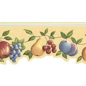 Fruit Vines YELLOW Die Cut Wallpaper Border in Kitchen Concepts 2