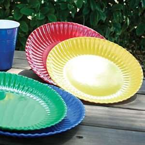   Melamine Colorful Reusable Picnic Plate (Set of 4): Kitchen & Dining