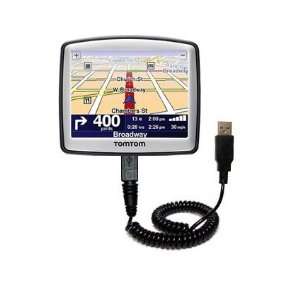 Coiled USB Cable for the TomTom ONE 125 S / SE with Power Hot Sync and 