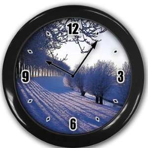  Snow scenery Wall Clock Black Great Unique Gift Idea 
