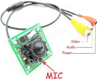 Mini 1/3 Sony CCD 2.8mm Pinhole PCB Board Camera Mic  