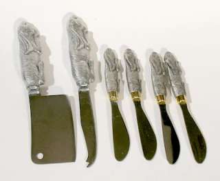   Court Rabbit Handle Cheese Knives Spreaders Cleaver Bunny  