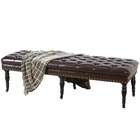 Home Loft Concept Hastings Bonded Leather Tufted Ottoman Bench in 